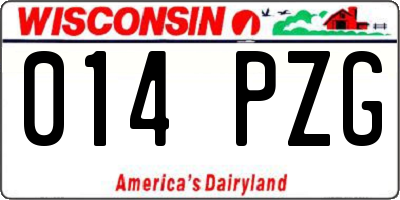 WI license plate 014PZG