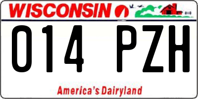 WI license plate 014PZH