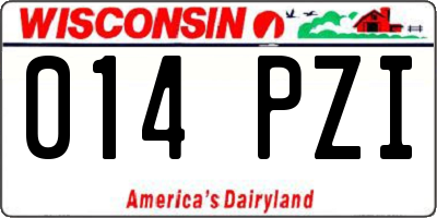 WI license plate 014PZI