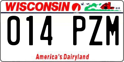 WI license plate 014PZM