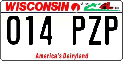 WI license plate 014PZP