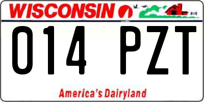 WI license plate 014PZT