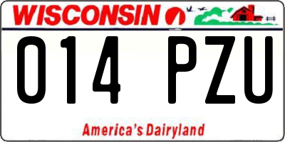 WI license plate 014PZU