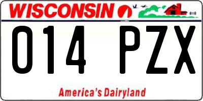 WI license plate 014PZX
