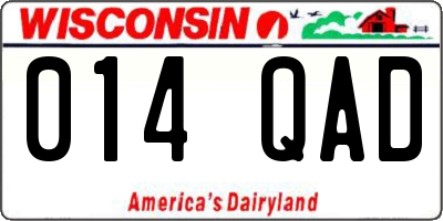 WI license plate 014QAD