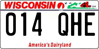 WI license plate 014QHE