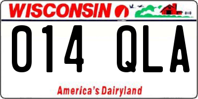 WI license plate 014QLA
