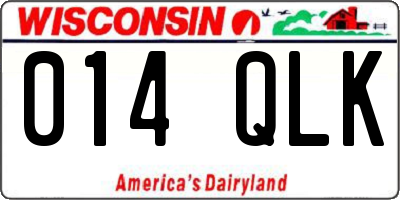 WI license plate 014QLK
