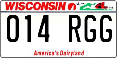 WI license plate 014RGG
