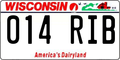 WI license plate 014RIB