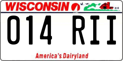 WI license plate 014RII