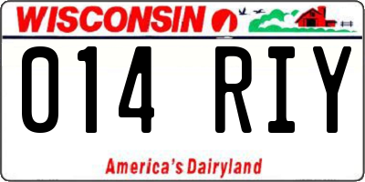 WI license plate 014RIY