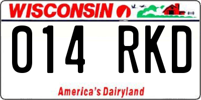 WI license plate 014RKD