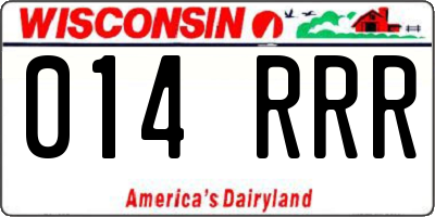 WI license plate 014RRR