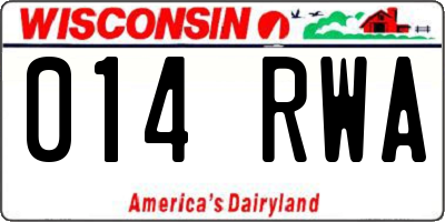 WI license plate 014RWA