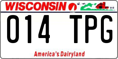 WI license plate 014TPG