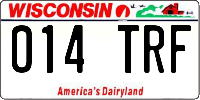 WI license plate 014TRF