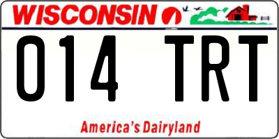 WI license plate 014TRT