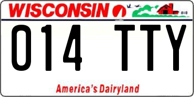 WI license plate 014TTY