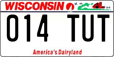 WI license plate 014TUT