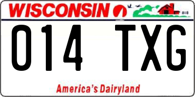 WI license plate 014TXG