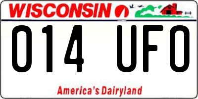 WI license plate 014UFO