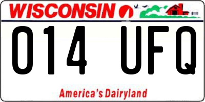 WI license plate 014UFQ