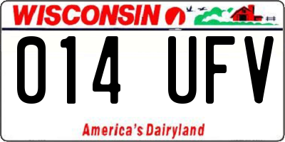 WI license plate 014UFV