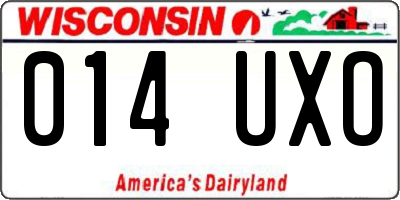 WI license plate 014UXO