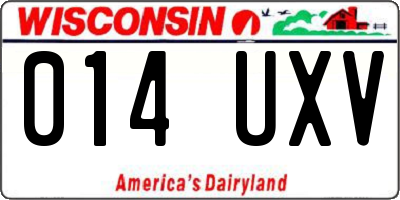 WI license plate 014UXV
