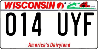 WI license plate 014UYF