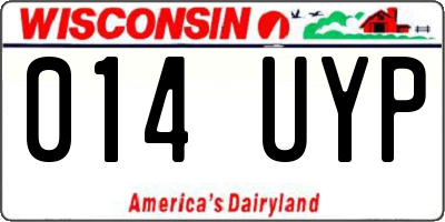 WI license plate 014UYP