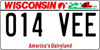WI license plate 014VEE