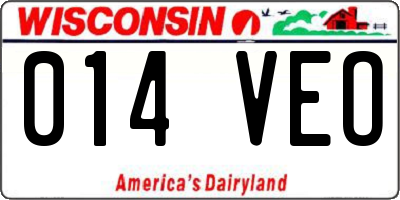 WI license plate 014VEO