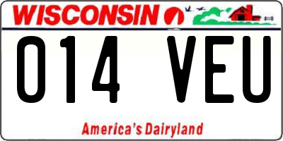 WI license plate 014VEU