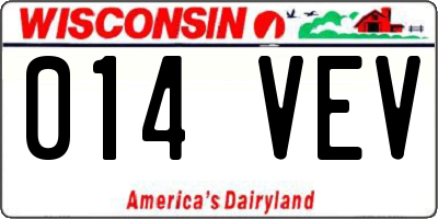 WI license plate 014VEV