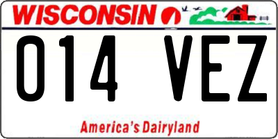 WI license plate 014VEZ