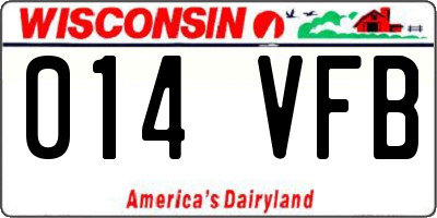 WI license plate 014VFB