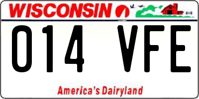 WI license plate 014VFE