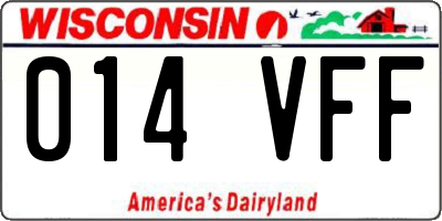 WI license plate 014VFF