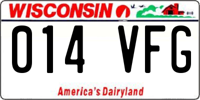 WI license plate 014VFG