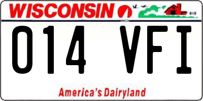 WI license plate 014VFI