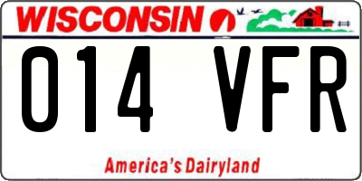 WI license plate 014VFR