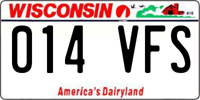 WI license plate 014VFS