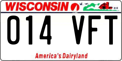 WI license plate 014VFT