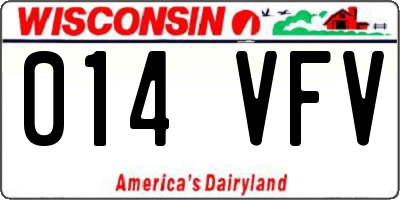 WI license plate 014VFV