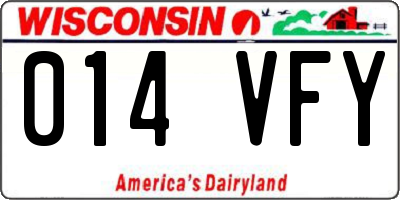 WI license plate 014VFY