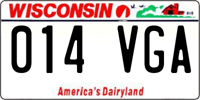 WI license plate 014VGA