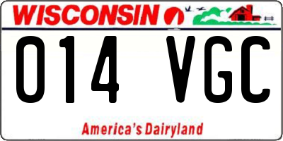 WI license plate 014VGC