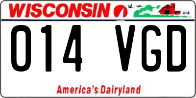 WI license plate 014VGD